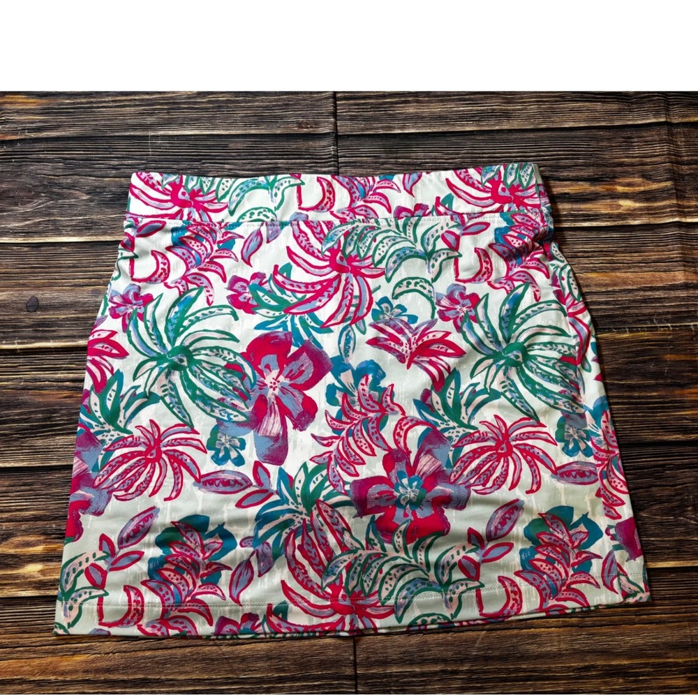 Stella Parker Skort Womens L Pink Teal Collection Floral Golf Tennis Athletic